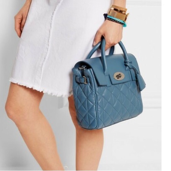 (Rare) Mulberry Steel Blue Cara Delevigne Quilted Bag Backpack - Picture 1 of 13